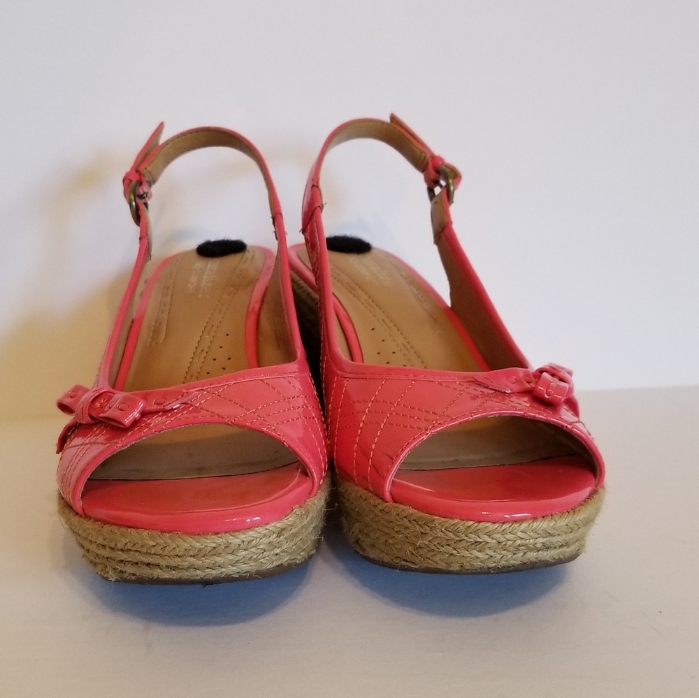 Naturalizer Coral Pink Jute Wrapped Wedge